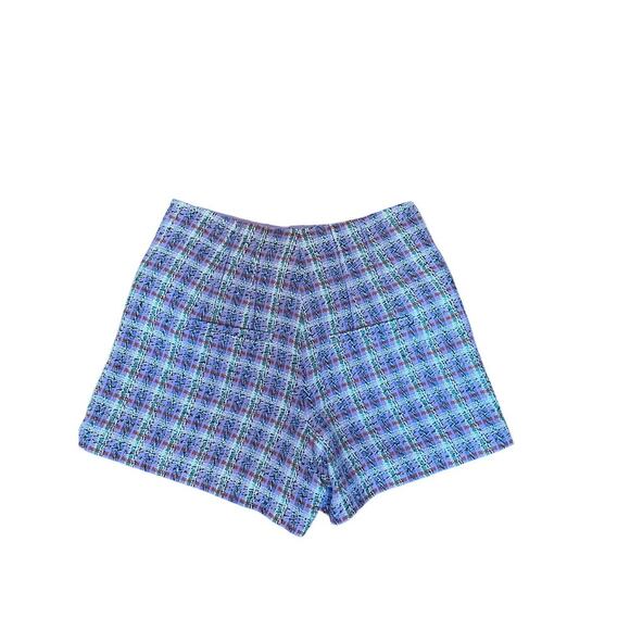 Veronica Beard Inara lavender lilac multi plaid tweed shorts size 2 - Picture 11 of 14